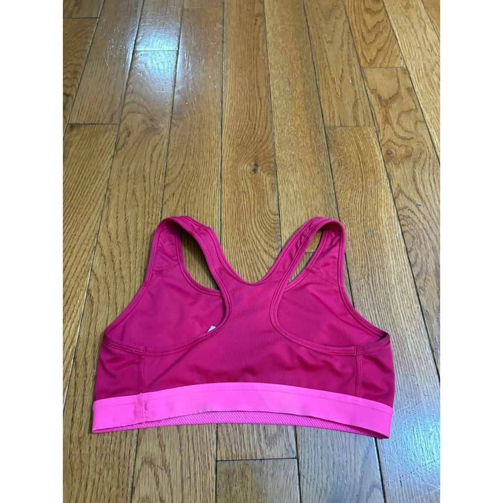Nike Dri-FIT Women Pink Racerback Medium Support Sports Bra Size Small